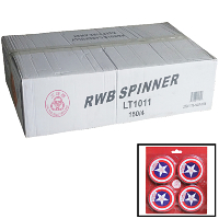 Fireworks - Wholesale Fireworks - RWB Spinner Wholesale Case 150/4