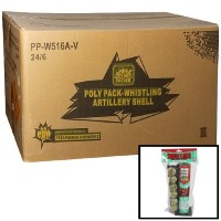 Fireworks - Wholesale Fireworks - Poly Pack Whistling Artillery Shells 6 Shot Wholesale Case 24/6